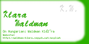 klara waldman business card